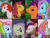 Size: 2400x1800 | Tagged: safe, edit, edited screencap, screencap, bon bon (g1), fluttershy, jazz hooves, paradise, rainbow dash (g3), zipp storm, earth pony, pegasus, pony, baby critters, g1, g2, g3, g3.5, g4, g5, my little pony tales, my little pony: a new generation, my little pony: friendship gardens, my little pony: tell your tale, spoiler:g5, spoiler:my little pony: a new generation, spoiler:my little pony: tell your tale, spoiler:tyts01e32, bag, comparison, female, frown, looking at you, looking down, looking up, mare, side view, smiling, text