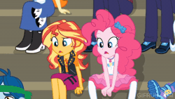 Size: 520x293 | Tagged: safe, screencap, captain planet, golden hazel, pinkie pie, sunset shimmer, trixie, human, equestria girls, equestria girls series, g4, sock it to me, spoiler:choose your own ending (season 2), spoiler:eqg series (season 2), animated, sock it to me: trixie