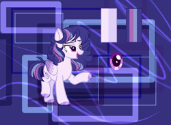 Size: 1045x764 | Tagged: safe, artist:selenavivacity, oc, oc only, oc:goodwill spark, pegasus, pony, abstract background, colored hooves, colored wings, female, gradient wings, mare, offspring, parent:flash sentry, parent:twilight sparkle, parents:flashlight, pegasus oc, reference sheet, solo, wings