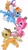 Size: 576x1024 | Tagged: safe, artist:poneko-chan, applejack, pinkie pie, rainbow dash, earth pony, pegasus, pony, g4, applejack's hat, cloud, cowboy hat, cupcake, female, flying, food, hat, mare, mouth hold, open mouth, open smile, rope, simple background, smiling, trio, white background