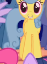 Size: 160x214 | Tagged: safe, screencap, lemon hearts, pony, unicorn, friendship is magic, g4, season 1, animation error, cropped, female, front view, mare, standing