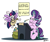 Size: 1986x1653 | Tagged: safe, artist:bobthedalek, starlight glimmer, twilight sparkle, alicorn, pony, unicorn, clippit, desk, dialogue, friendship report, glowing, glowing horn, horn, inconvenient twilight, magic, magic aura, microsoft, microsoft office, quill, scroll, simple background, speech bubble, starlight glimmer is not amused, telekinesis, twilight sparkle (alicorn), unamused, white background