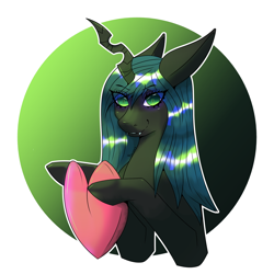 Size: 2480x2480 | Tagged: safe, artist:darmetyt, queen chrysalis, alicorn, changedling, changeling, pony, g4, high res, solo