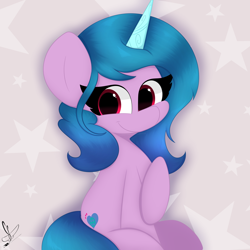 Size: 3000x3000 | Tagged: safe, artist:daftramms, izzy moonbow, pony, unicorn, g5, cute, fanart, female, high res, looking at you, mare, solo
