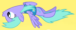 Size: 466x187 | Tagged: safe, screencap, icy rain, pegasus, pony, g4, season 1, winter wrap up, background pony, cropped, female, flying, mare, solo, weather team, winter wrap up vest