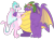 Size: 1600x1216 | Tagged: safe, artist:aleximusprime, oc, oc only, oc:chara, oc:chara the dragon, oc:king smite, oc:queen chara, oc:smite, oc:smite the dragon, dragon, fanfic:go north young dragon, flurry heart's story, child bearing hips, crown, dragon oc, dragoness, duo, duo male and female, fangs, fat, female, hand on hip, hug, husband and wife, jewelry, larger male, looking at you, male, non-pony oc, oc x oc, physique difference, regalia, shipping, simple background, smaller female, smiling, spike's family, spike's father, spike's mother, straight, transparent background, wide hips