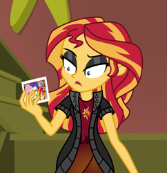 Size: 4944x5109 | Tagged: safe, artist:emeraldblast63, fluttershy, rarity, spike, sunset shimmer, dog, human, comic:the tale of two sunsets, equestria girls, g4, my little pony equestria girls: rainbow rocks, human sunset, picture, selfie, slumber party, spike the dog
