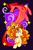 Size: 1200x1800 | Tagged: safe, artist:yokokinawa, adagio dazzle, earth pony, pony, siren, g4, chibi, choker, disguise, disguised siren, earth pony adagio dazzle, equestria girls ponified, gem, jewelry, ponified, self paradox, self sirendox, siren gem, solo, sparkles, spiked headband, white pupils