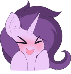 Size: 3025x3146 | Tagged: safe, artist:czu, oc, oc only, oc:czupone, pony, unicorn, bust, cute, high res, open mouth, open smile, simple background, smiling, solo, transparent background, uwu