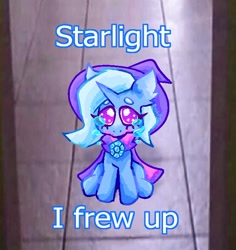 Size: 676x717 | Tagged: safe, artist:duskpyx, trixie, pony, unicorn, g4, cute, dialogue, diatrixes, looking at you, sad, sitting, solo, teary eyes