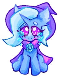 Size: 356x445 | Tagged: safe, artist:duskpyx, trixie, pony, unicorn, g4, cute, diatrixes, looking at you, sad, simple background, sitting, solo, teary eyes, white background