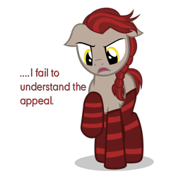 Size: 4600x4613 | Tagged: safe, artist:mrvector, oc, oc only, oc:lawkeeper equity, earth pony, pony, elements of justice, turnabout storm, absurd resolution, clothes, confused, cute, dialogue, earth pony oc, female, mare, simple background, socks, solo, striped socks, transparent background