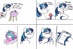 Size: 4000x2671 | Tagged: safe, artist:fizzlefer, princess flurry heart, shining armor, alicorn, pony, unicorn, g4, cellphone, comic, crib, dad joke, dialogue, duo, father and child, father and daughter, female, foal, google, gravity falls, hoof hold, implied princess cadance, male, phone, shining armor is a goddamn moron, smartphone, unshorn fetlocks