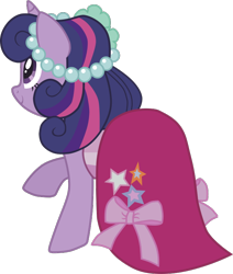 Size: 646x763 | Tagged: safe, artist:daylightsketch, twilight sparkle, pony, unicorn, g4, .svg available, bridesmaid dress, clothes, dress, female, first look and find, flower, flower in hair, mare, raised hoof, rear view, royal wedding, simple background, solo, svg, transparent background, unicorn twilight, vector