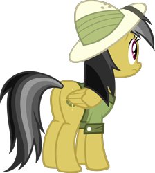 Size: 2500x2784 | Tagged: safe, artist:alexstrazse, daring do, pegasus, pony, g4, butt, daring donk, female, folded wings, high res, mare, plot, simple background, solo, transparent background, vector, wings