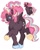 Size: 773x956 | Tagged: safe, artist:brlvet, pinkie pie, pegasus, pony, g4, brown coat, hooves, multicolored hair, multicolored hooves, multicolored mane, multicolored tail, pink mane, redesign, simple background, solo, tail, white background