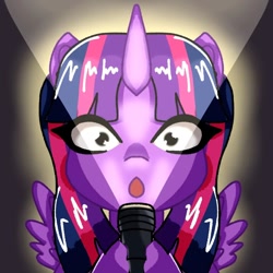 Size: 1080x1080 | Tagged: safe, artist:niveria25, twilight sparkle, alicorn, pony, g4, female, flashlight (object), making faces with a flashlight, mare, solo, twilight sparkle (alicorn)