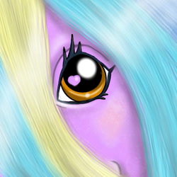 Size: 501x500 | Tagged: safe, artist:noelle23, lickity split, earth pony, pony, g3, close-up, extreme close-up, eye, female, hair, heart, heart eyes, looking at you, mane, mare, solo, wingding eyes