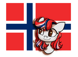 Size: 924x672 | Tagged: safe, artist:brella, oc, oc only, pony, nation ponies, national flag, norway, ponified, solo