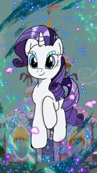 Size: 720x1281 | Tagged: safe, alternate version, color edit, edit, rarity, pony, unicorn, g4, my little pony: the manga, carousel boutique, colored, solo, wallpaper