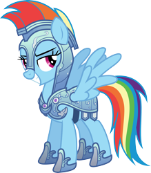 Size: 3000x3427 | Tagged: safe, artist:cloudy glow, rainbow dash, pegasus, pony, g4, my little pony: friendship is magic, the crystal empire, .ai available, armor, crystal guard armor, high res, rainbow dash always dresses in style, simple background, solo, transparent background, vector