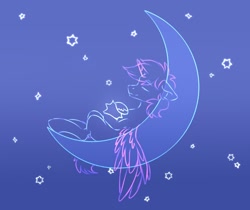 Size: 1698x1428 | Tagged: safe, artist:lambydwight, pony, commission, moon, sketch, stars, your character here