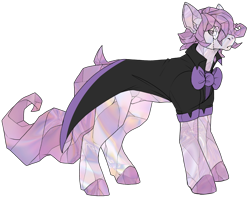 Size: 2500x1998 | Tagged: safe, artist:nega subucni, oc, oc only, oc:brittle harmony, crystal pony, pony, bowtie, clothes, colored hooves, crystal pony oc, high res, jacket, monocle, simple background, solo, transparent background