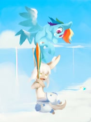 Size: 3000x4000 | Tagged: safe, artist:frisccy, rainbow dash, pegasus, pony, g4, crossover, made in abyss, nanachi
