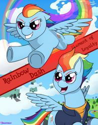 Size: 1800x2300 | Tagged: safe, artist:passionpanther, rainbow dash, pegasus, pony, g4, the last problem, wonderbolts academy, cloud, cloudsdale, older, older rainbow dash, rainbow trail