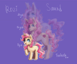 Size: 4800x4000 | Tagged: safe, artist:twivela, part of a set, oc, oc only, oc:rozi saund, pony, unicorn, blank flank, eyebrows, female, filly, foal, mare, smiling, solo, teenager