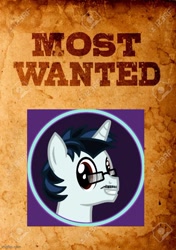 Size: 500x711 | Tagged: safe, artist:tidmouthmilk12, editor:thomas_me_irl, oc, oc:jerome, pony, unicorn, imgflip, male, meme, solo, wanted poster