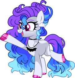 Size: 2578x2663 | Tagged: safe, artist:kurosawakuro, oc, oc only, earth pony, pony, base used, coat markings, colored hooves, earth pony oc, eyelashes, female, freckles, full body, high res, hoof polish, hooves, jewelry, magenta eyes, mare, multicolored mane, multicolored tail, necklace, offspring, open mouth, open smile, pale belly, palindrome get, parent:funnel web, parent:rainbow dash, pink eyes, signature, simple background, smiling, socks (coat markings), solo, standing, standing on two hooves, tail, transparent background
