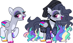 Size: 2704x1614 | Tagged: safe, artist:kurosawakuro, oc, oc only, pegasus, pony, base used, beanie, choker, coat markings, colored hooves, colored wings, ear piercing, earring, eyeshadow, female, folded wings, freckles, hat, hoof polish, jewelry, lidded eyes, lipstick, magenta eyes, makeup, mare, mismatched eyebrows, multicolored wings, offspring, open mouth, parent:funnel web, parent:rainbow dash, piercing, pink eyes, raised hoof, simple background, socks (coat markings), solo, transparent background, wings