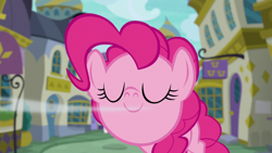 Size: 1280x720 | Tagged: safe, screencap, pinkie pie, earth pony, pony, g4, spice up your life, cute, diapinkes, eyes closed, sniffing, solo