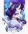 Size: 1620x1997 | Tagged: safe, artist:tkotu434, rarity, pony, unicorn, g4, bust, commission, female, horn, lidded eyes, looking at you, mare, older, older rarity, passepartout, smiling, smiling at you, solo