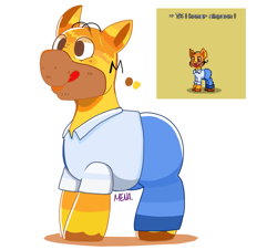 Size: 995x900 | Tagged: safe, artist:dsstoner, earth pony, pony, pony town, clothes, crossover, homer simpson, male, pants, poner simpson, ponified, rule 85, shirt, simple background, solo, the simpsons, white background