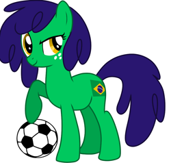 Size: 916x871 | Tagged: safe, artist:richardinya, pony, brazil, football, nation ponies, ponified, simple background, solo, sports, white background