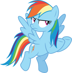 Size: 3000x3063 | Tagged: safe, artist:cloudy glow, rainbow dash, pegasus, pony, daring doubt, g4, .ai available, angry, female, high res, mare, simple background, solo, transparent background, vector