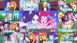 Size: 1280x721 | Tagged: safe, editor:quoterific, applejack, fluttershy, pinkie pie, rainbow dash, rarity, sci-twi, sunset shimmer, twilight sparkle, human, equestria girls, festival filters, g3, g4, my little pony equestria girls: better together, cute, faic, g3 faic, humane five, humane seven, humane six