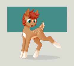 Size: 4818x4272 | Tagged: safe, artist:kviksi, oc, oc only, deer, deer pony, original species, pony, coat markings, deer oc, male, non-pony oc, pale belly, simple background, socks (coat markings), solo