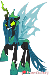 Size: 2000x3027 | Tagged: safe, artist:frownfactory, queen chrysalis, changeling, changeling queen, g4, the ending of the end, angry, armor, crown, female, high res, hoof shoes, horn, jewelry, mare, raised hoof, regalia, simple background, slender, snarling, solo, spread wings, tall, thin, transparent background, transparent wings, ultimate chrysalis, vector, wings