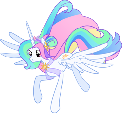 Size: 7224x6647 | Tagged: safe, artist:shootingstarsentry, oc, oc only, oc:astrea, alicorn, pony, absurd resolution, alicorn oc, female, gradient mane, gradient tail, hair bun, horn, mare, not celestia, offspring, parent:good king sombra, parent:king sombra, parent:princess celestia, parents:celestibra, raised hoof, simple background, slender, solo, spread wings, tail, thin, transparent background, wings