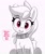 Size: 1272x1498 | Tagged: safe, artist:pabbley, rainbow dash, pegasus, pony, g4, chest fluff, clothes, collar, cute, dashabetes, female, femsub, grayscale, looking at you, mare, master, monochrome, partial color, pet-dash, pony pet, simple background, smiling, smiling at you, solo, stockings, submissive, talking to viewer, thigh highs, white background