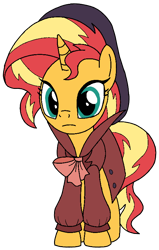 Size: 494x779 | Tagged: safe, artist:noi kincade, sunset shimmer, pony, unicorn, g4, clothes, detective, detective shimmer, female, mare, simple background, solo, transparent background