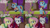 Size: 4400x2475 | Tagged: safe, edit, edited screencap, editor:quoterific, screencap, flutterholly, fluttershy, merry, rainbow dash, rarity, snowdash, pegasus, pony, unicorn, a hearth's warming tail, g4, bow, bowtie, clothes, dress, eyeshadow, female, flying, frown, hat, implied snowfall frost, makeup, mare, open mouth, open smile, rainbow dash always dresses in style, shirt, smiling, spread wings, trio, trio female, upset, waistcoat, wings