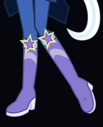 Size: 484x600 | Tagged: safe, trixie, human, equestria girls, g4, black background, boots, boots shot, crystal guardian, high heel boots, legs, pictures of legs, shoes, simple background, solo