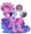 Size: 2432x2640 | Tagged: safe, artist:interstellar-quartz, edit, edited screencap, screencap, izzy moonbow, princess eris, oc, hybrid, pony, unicorn, g4, g5, my little pony: a new generation, female, high res, interspecies offspring, magical lesbian spawn, offspring, parent:izzy moonbow, parent:princess eris, parents:erisizzy, raised hoof, simple background, transparent background, unshorn fetlocks