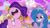 Size: 3072x1727 | Tagged: safe, screencap, izzy moonbow, pipp petals, pegasus, pony, unicorn, bridlewood spog, g5, my little pony: tell your tale, spoiler:g5, spoiler:my little pony: tell your tale, spoiler:tyts01e43, cellphone, drama queen pipp, duo, duo female, female, grin, high res, looking up, mare, nose in the air, open mouth, phone, smartphone, smiling