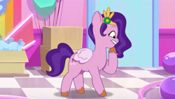 Size: 3072x1727 | Tagged: safe, screencap, pipp petals, pegasus, pony, bridlewood spog, g5, my little pony: tell your tale, spoiler:g5, spoiler:my little pony: tell your tale, spoiler:tyts01e43, female, high res, lip bite, mare, solo