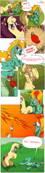 Size: 1200x4560 | Tagged: safe, artist:tlus, paprika (tfh), tianhuo (tfh), alpaca, dragon, hybrid, longma, them's fightin' herds, carolina reaper, comic, community related, female, food, scaled underbelly, speech bubble, spicy, text